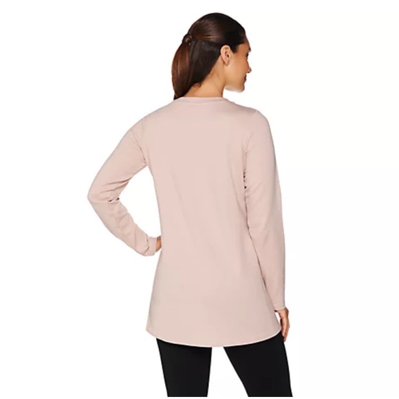 ❗️3/$20❗️LOGO Lounge by Lori Goldstein Crochet Overlay Long Sleeve Top - Picture 9 of 11